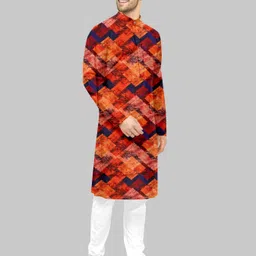 hiknock Men Cotton Blend Kurta Pyjama Set image 3