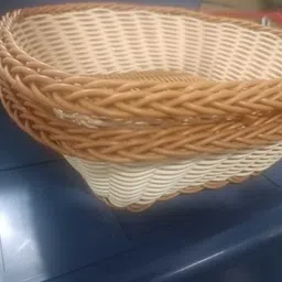 mabtech Polyresin Square Shape Round Wicker Storage Basket image 3