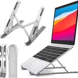 LUCKYY 6-Angle Adjustable Aluminum Laptop Stand | Aluminium Desk Stand Laptop Stand with Adjustable Height Compatible with Universal Laptops-picture-19