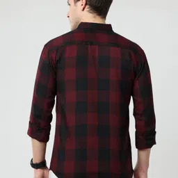 allwin paul Men Regular Fit Checkered Cut Away Collar Casual Shirt image 2