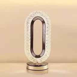 texxus Oval Crystal Stand Night Lamp Decorative Bedside Desk Lamp Pack of 1 Table Lamp-picture-26