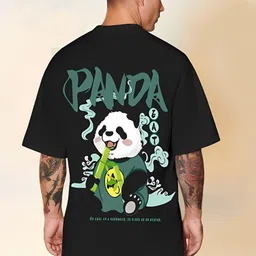 crazybee Men Graphic Print Round Neck Pure Cotton Black T-Shirt-picture-28