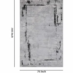 apco Grey Abstract Polypropylene 6 ft x 9 ft Machine Made Carpet image 3