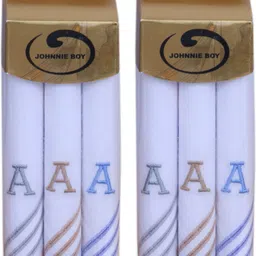 Johnnie Boy Handkerchief for men & boys initials Pack of 6 A ["White"] Handkerchief-image-9