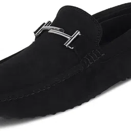 louis stitch Mens Black Stylish Suede Leather Casual Loafers (ITSUDJB) UK 10 Loafers For Men-picture-16
