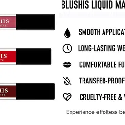 blushis Ultra Smooth | Premium N Hydrating Matte | Liquid Lipsticks Set | Trendy Shades image 3