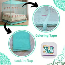 covercraze double bed 6x7 feet Royal elegant flower design premium machhardani/dhomala net Nylon Washable Adults Mosquito Net image 4