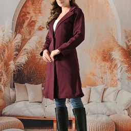 jangid fashion Fleece Solid Coat For Women image 5