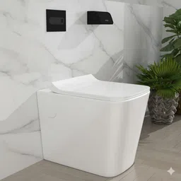 moro REVEL 02 Rimless Flor Mounted| Anti-Bacterial Glaze | Soft Close Seat Cover (PP) | S-Trap Western Commode image 3