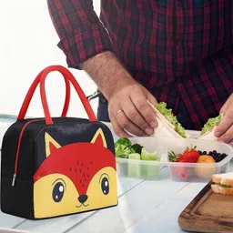 kardiff Lunch Box Meal Storage Bag, for Office, Work, School, Beach, Travel(Grey Cat) Messenger Bag image 5