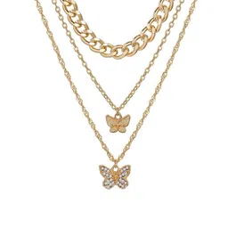 DESTINY JEWELS Gold Plated Crystal Studded Butterfly Layered Necklace image 5