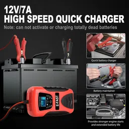 sthira Car Battery Charger 7 Stage Smart 12V Maintainer Digital Battery Tester image 2