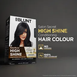 bblunt Salon Secret High Shine Conditioning Hair Colour With MaliPeptide BondTech , Natural Black image 2