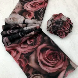 silkora Floral Print Bollywood Chiffon Saree-picture-21