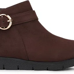 inc.5 Womens Brown Casual Solid Round toe Ankle Boots Boots For Women image 4