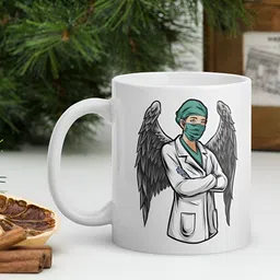 Mr UVD White Graphic Printed Ceramic Glossy Mug 325ml image 3