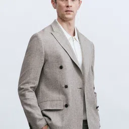 H&M Relaxed Fit Double-Breasted Linen-Blend Jacket-picture-23