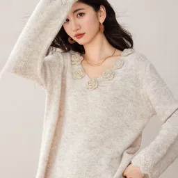 JC Collection Women Pullover with Applique Detail image 4