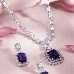 TIYARA Silver-Plated Brass Jewellery Set image 1