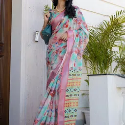 DIVASTRI Floral Printed Ready to Wear Saree-picture-17