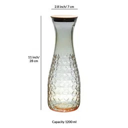 RUHANI HOMES Gold-Toned Set of 2 Glass Checked Water Bottle image 2