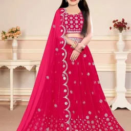 RAYASA Girls Embellished Semi-Stitched Lehenga & Unstitched Blouse With Dupatta-picture-34