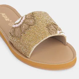 AIWIE Women Embroidered Ethnic Open Toe Flats image 2