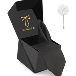 TADWILL Men Checked Broad Tie & Lapel Pin-picture-29