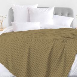 URBAN SPACE Beige Checked AC Room 150 GSM Double Bed Blanket-picture-34