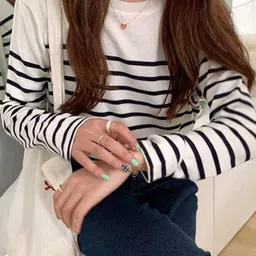 StyleCast Women Striped Long Sleeve Round Neck Pullover Sweater-image-72