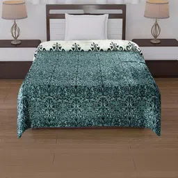 BLUEDOT Green & White Floral Woollen 210 GSM Dohar-picture-15