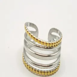 SAPRAA TRENDS Anti Tarnish Staineless Steel Statement Adjustable Ring image 1
