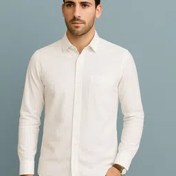 SONISHQ Men Original Slim Fit Solid Spread Collar Cotton Casual Shirt-picture-16