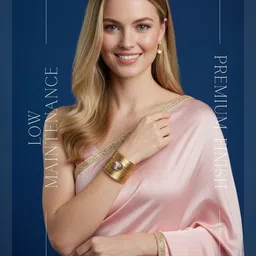 Anouk Gold-Plated Crystal Studded Cuff Bracelet image 5