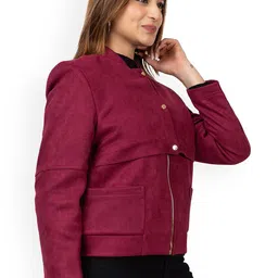 TWENTY ME Suede Bomber Jacket image 3