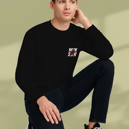 BUYTHATTRENDZ Men Typography Printed Pullover Sweatshirt image 2