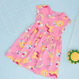 Pantaloons Junior Girls Cotton Printed Fit & Flare Dress-picture-25
