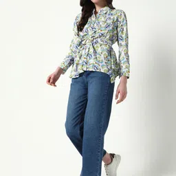 SHOWOFFFF Print Georgette Shirt Style Top image 5