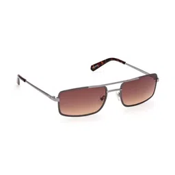 GUESS Men Brown Lens & Gunmetal-Toned Rectangle Sunglasses with UV Protected Lens-picture-13