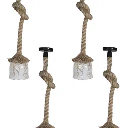 1ST TIME White & Gold-Toned 4 Pieces Printed Self Assembly Ceiling Lamps-picture-19