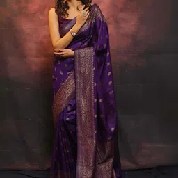 Vastravatika Ethnic Motifs Woven Design Zari Kanjeevaram Saree image 5