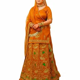 shree maashakti trading Embroidered Semi Stitched Rajasthani Poshak-picture-12