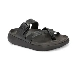 El Paso Men Black Synthetic Slip-On Comfort Sandals image 5