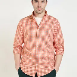 GANT Men Relaxed Fit Gingham Checked Button-Down Collar Pure Cotton Poplin Casual Shirt-picture-40