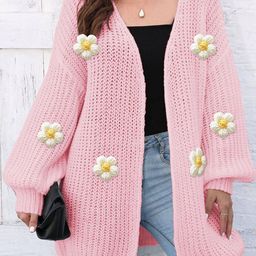 bebe Women Floral Longline Cardigan with Applique Detail-picture-36