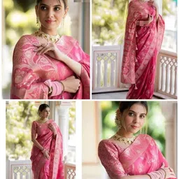 RAJMUDRAFASHION Woven Design Zari Art Silk Handloom Banarasi Saree-picture-14