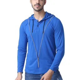 Black Collection Men Solid Hood Cotton T-shirt-picture-40