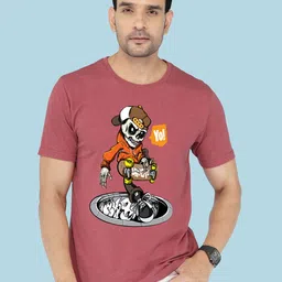 NOBLE HUSTLE Men Graphic Printed Round Neck Cotton T-shirt-picture-25