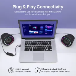 black Portronics In Tune 5 12 watts stereo speakers for laptop and PC image 5