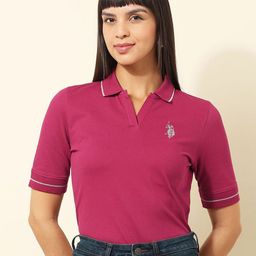 U.S. Polo Assn. Women Polo Collar Short Sleeves T-shirt-picture-11